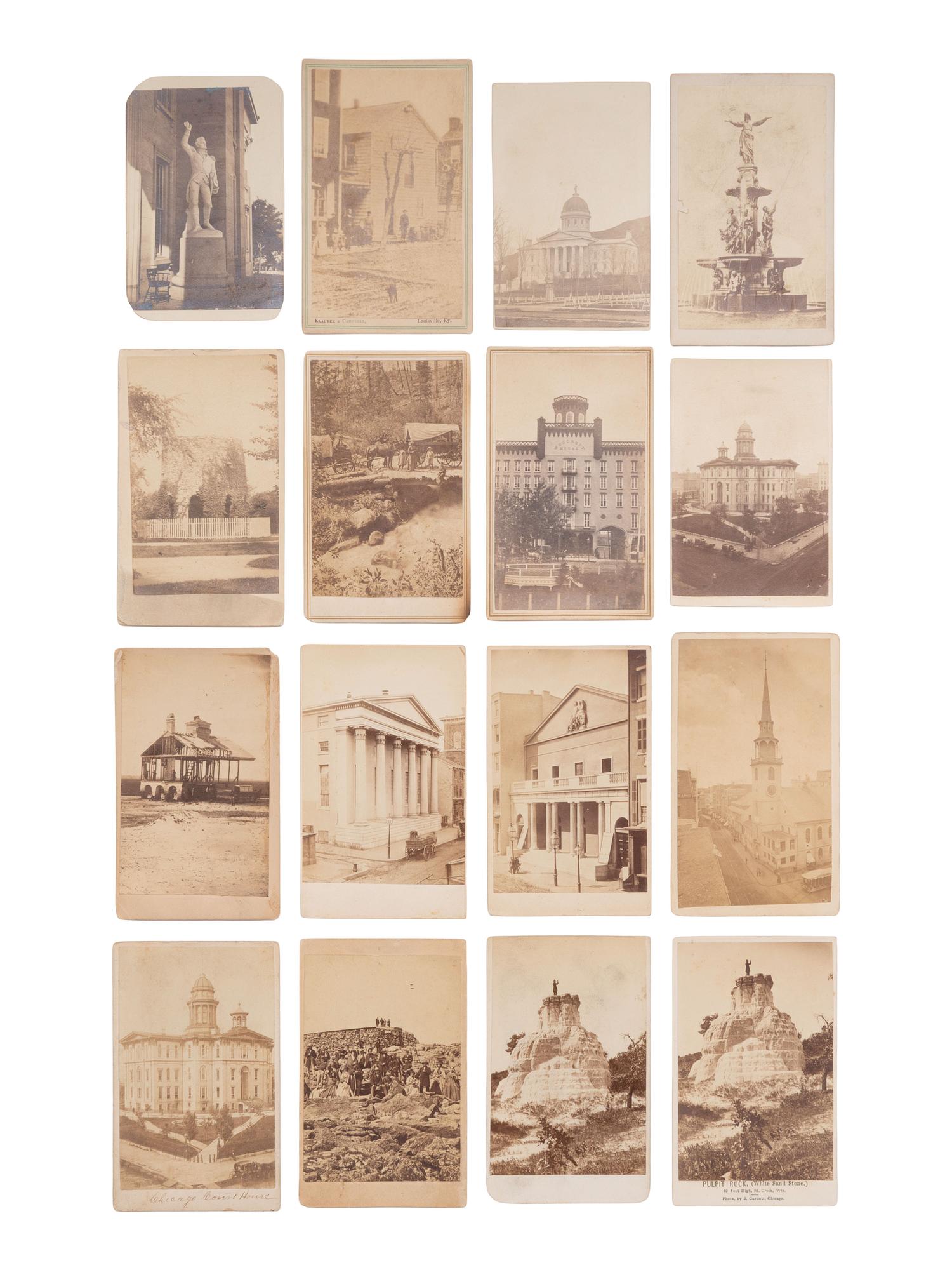 [EARLY PHOTOGRAPHY]. An assortment of 45 CDVs taken outdoors, incl. many prominent structures.