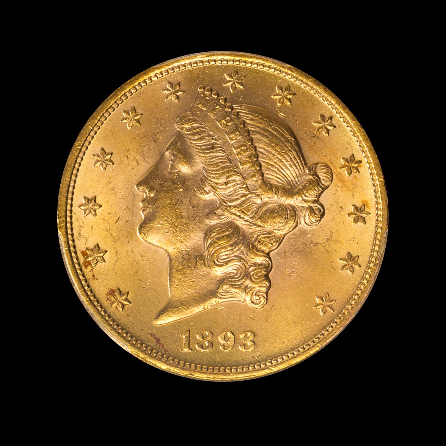 A United States 1893 Liberty Head $20 Gold Coin