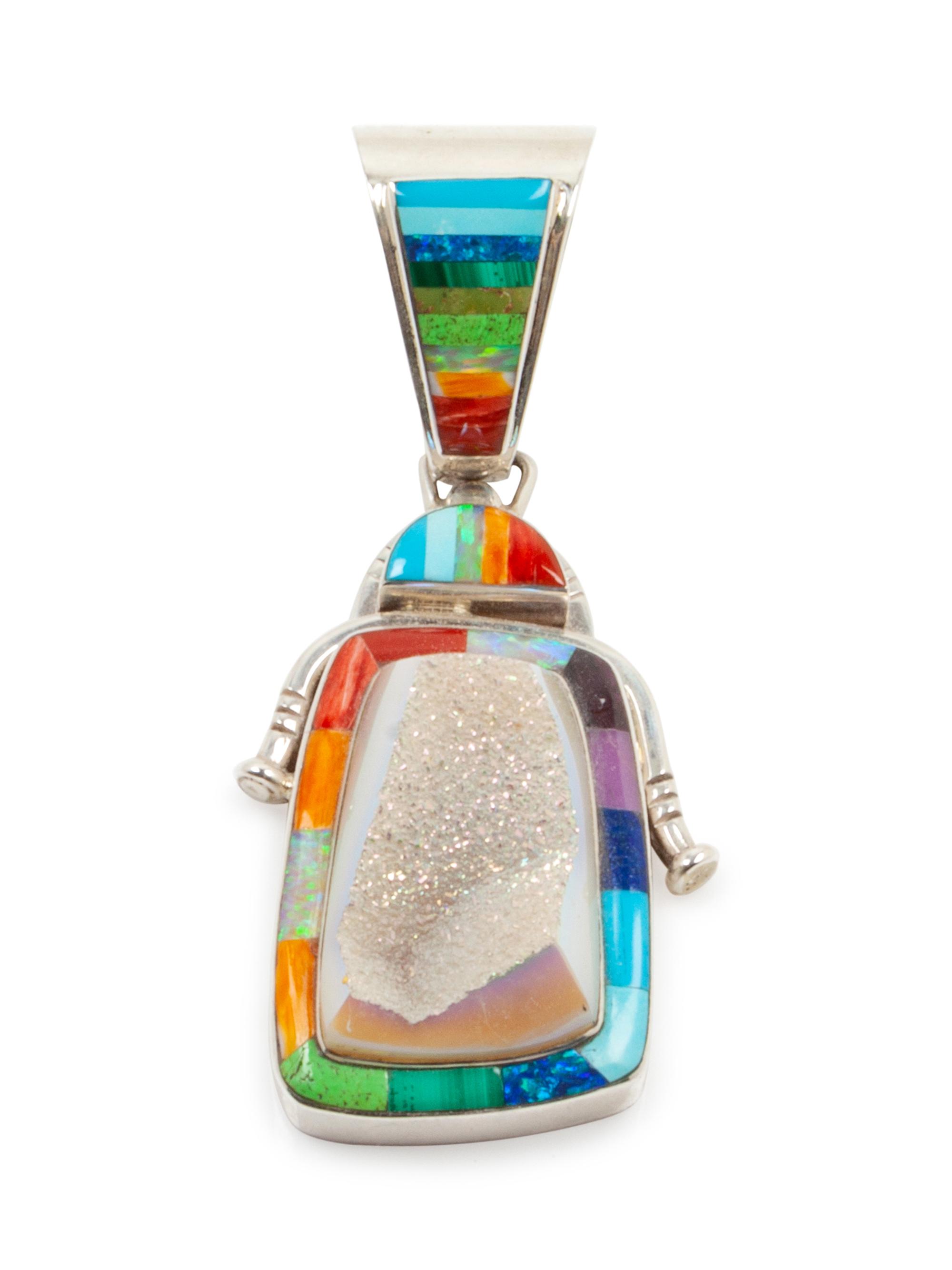 Multi-stone inlay pendant