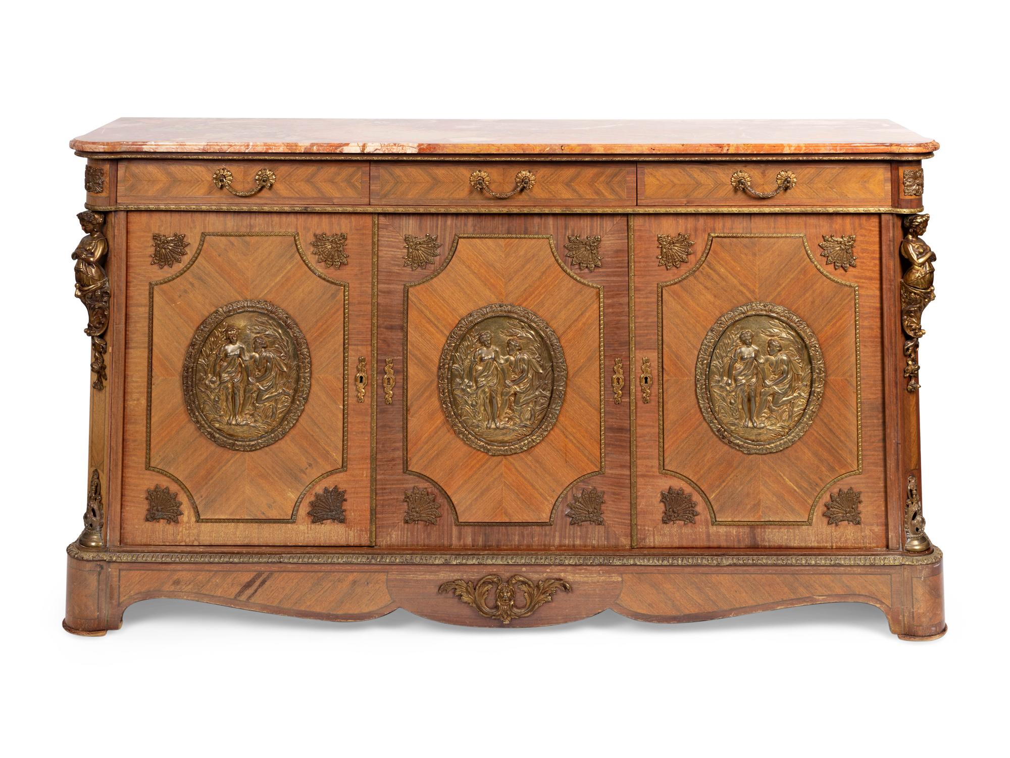 A Louis XVI Style Gilt-Bronze-Mounted Kingwood Mueble d'Appui — EARLY 20TH CENTURY