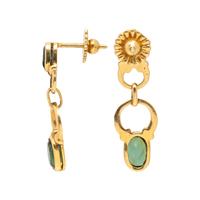 COLLECTION OF YELLOW GOLD, GARNET AND TOURMALINE EARRINGS