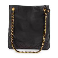 Chanel, Large Black Leather Tote
