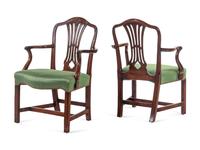 A Pair of George III Mahogany Armchairs