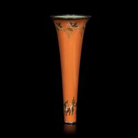 A Japanese Cloisonné Enamel Trumpet Vase, Mark of Ando Workshop, Stand Dated 1915 日本大正四年十二月一日製 安藤七寶花樽