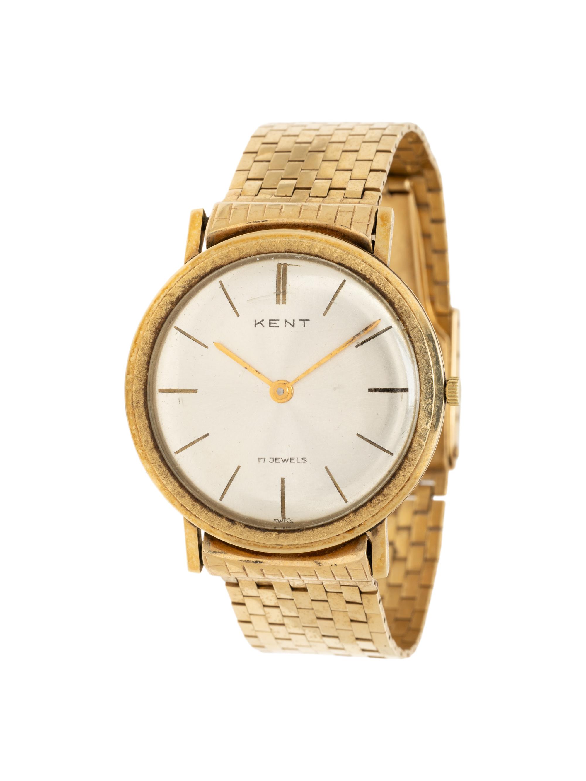 KENT, 14K YELLOW GOLD WATCH