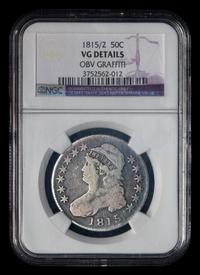 An 1815/2 Capped Bust 50c Coin (PCGS VG Details-Obv Graffiti)