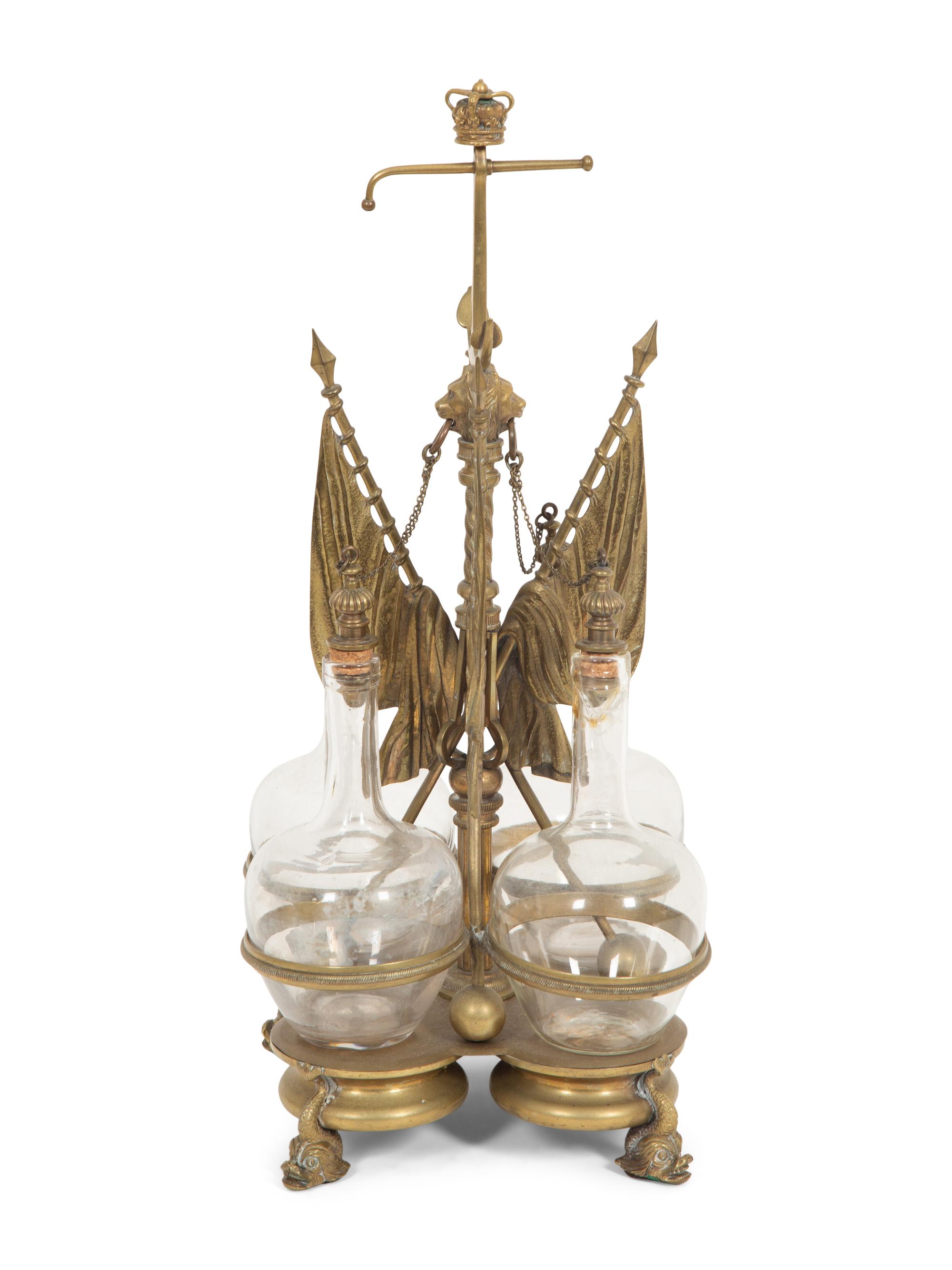 A Regency Gilt Bronze Tantalus Stand