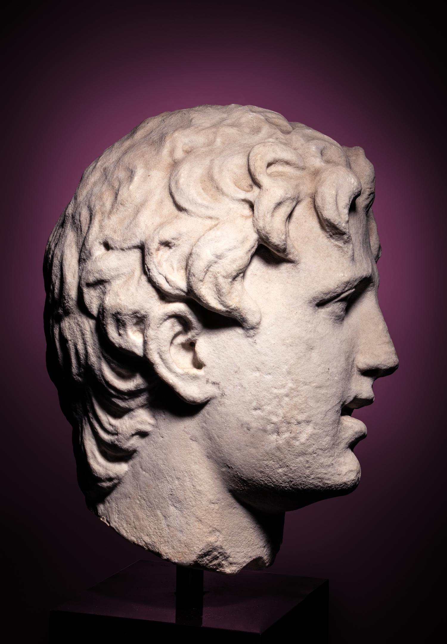 A Roman Marble Portrait Head of Alexander the Great
