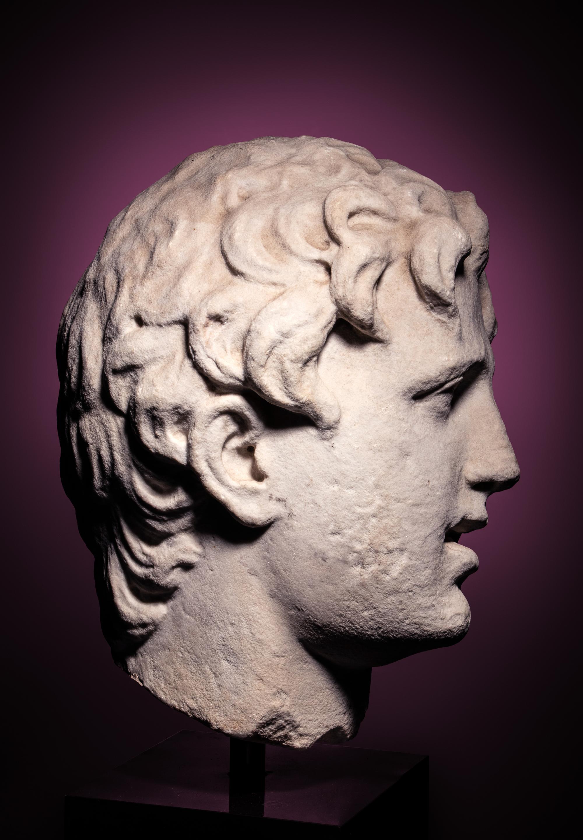 A Roman Marble Portrait Head of Alexander the Great