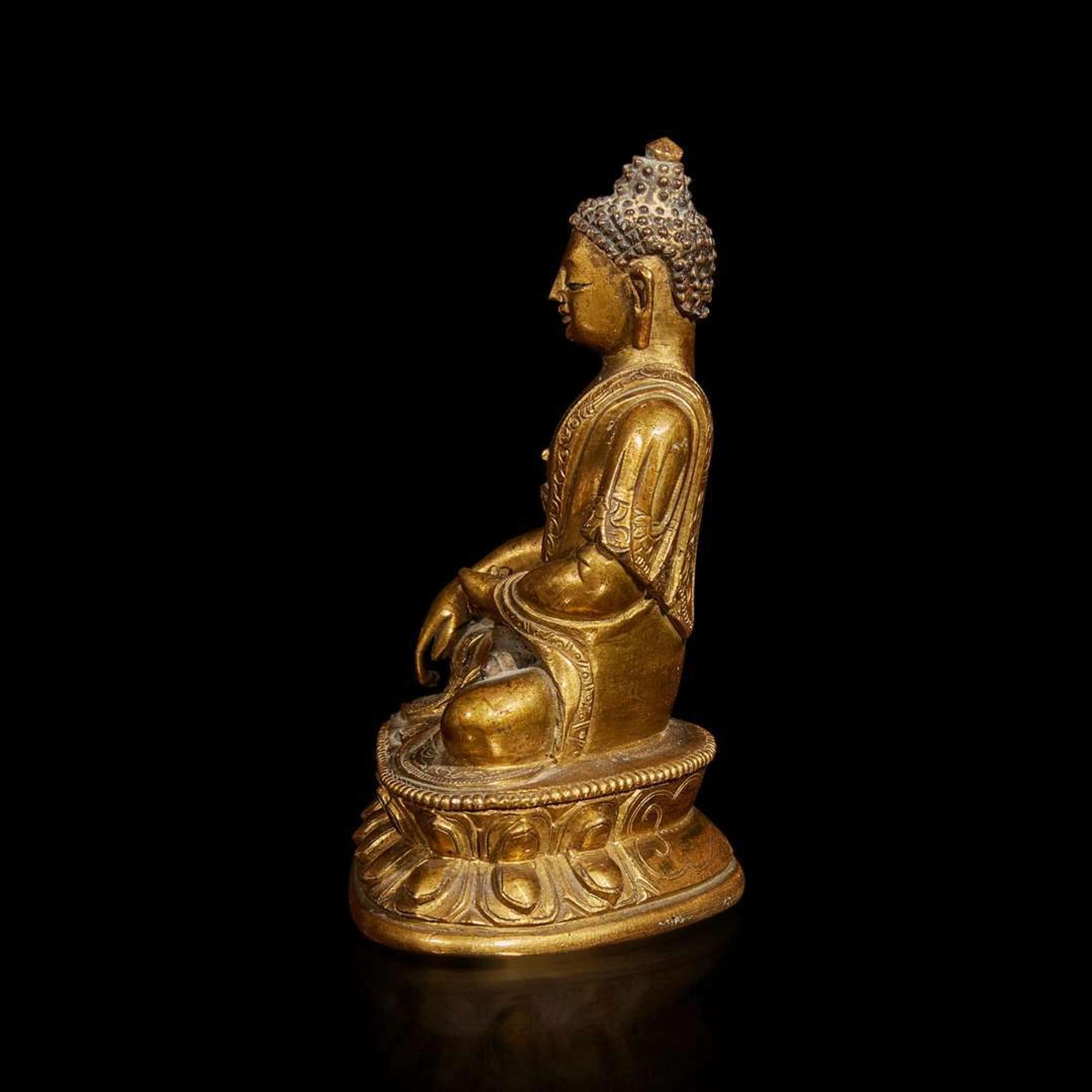 A Tibeto-Chinese gilt bronze Buddha 藏傳佛教銅鎏金佛造像 18th century ????