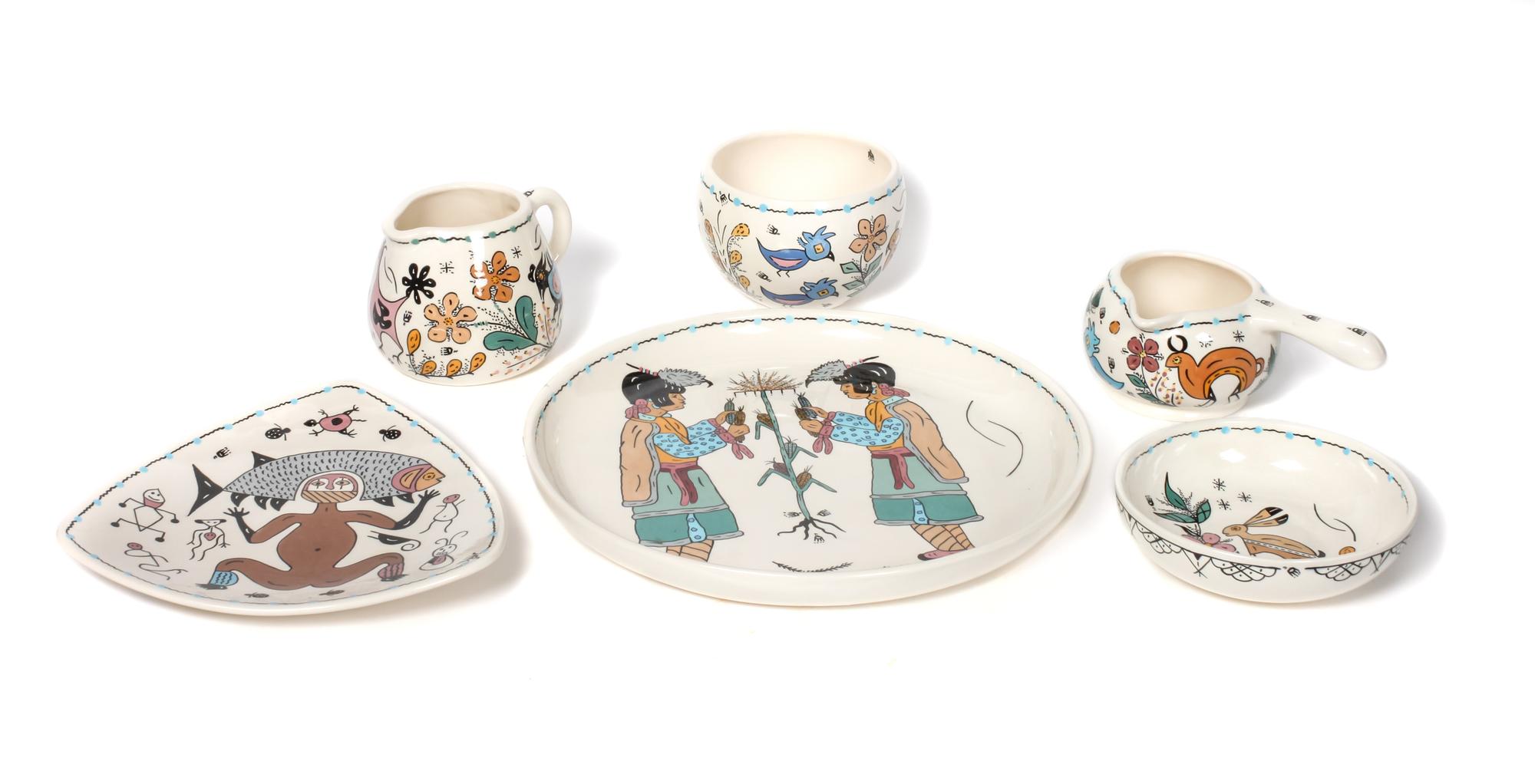 Collection of Genevieve Golsh Ceramics Height of largest 9 inches