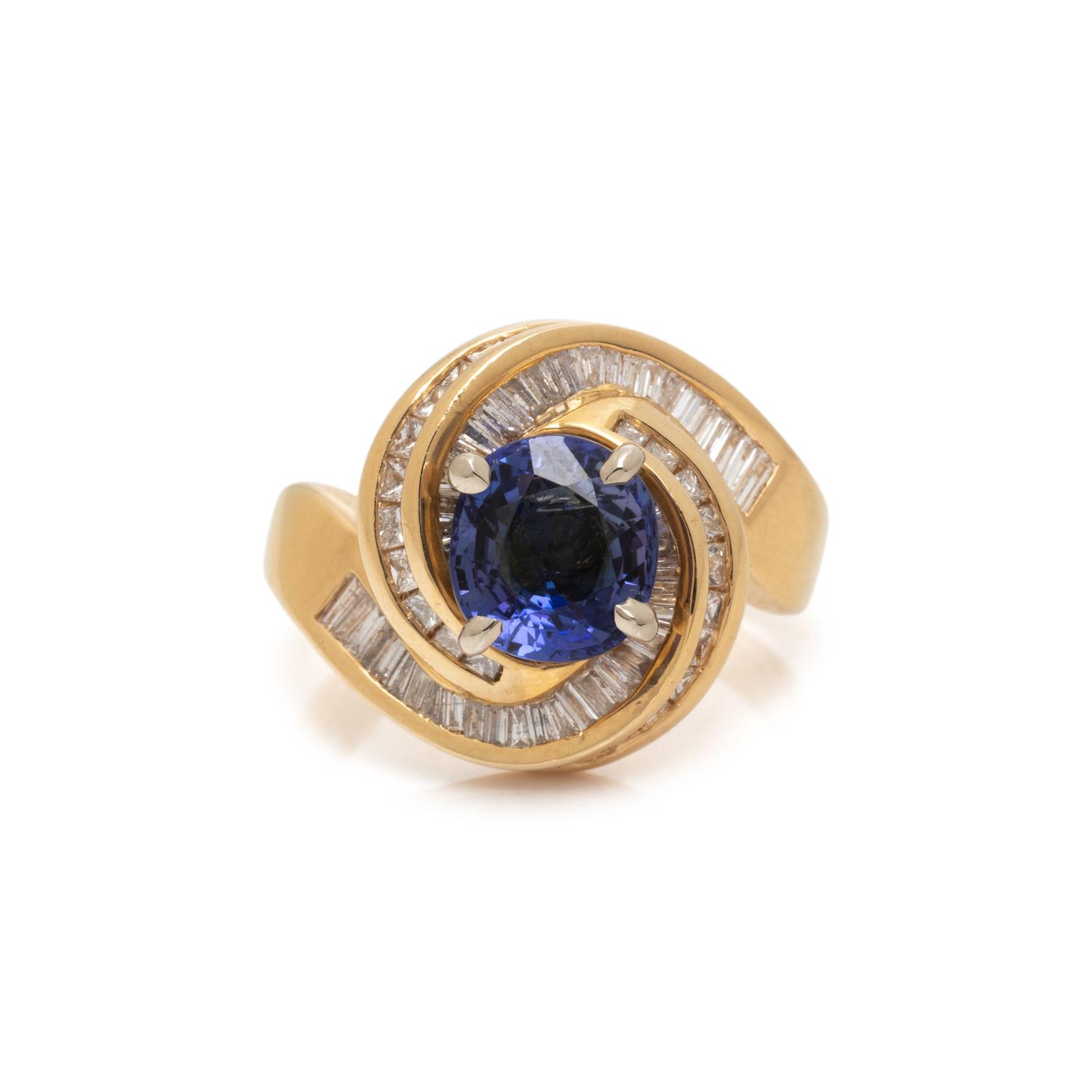 TANZANITE AND DIAMOND RING