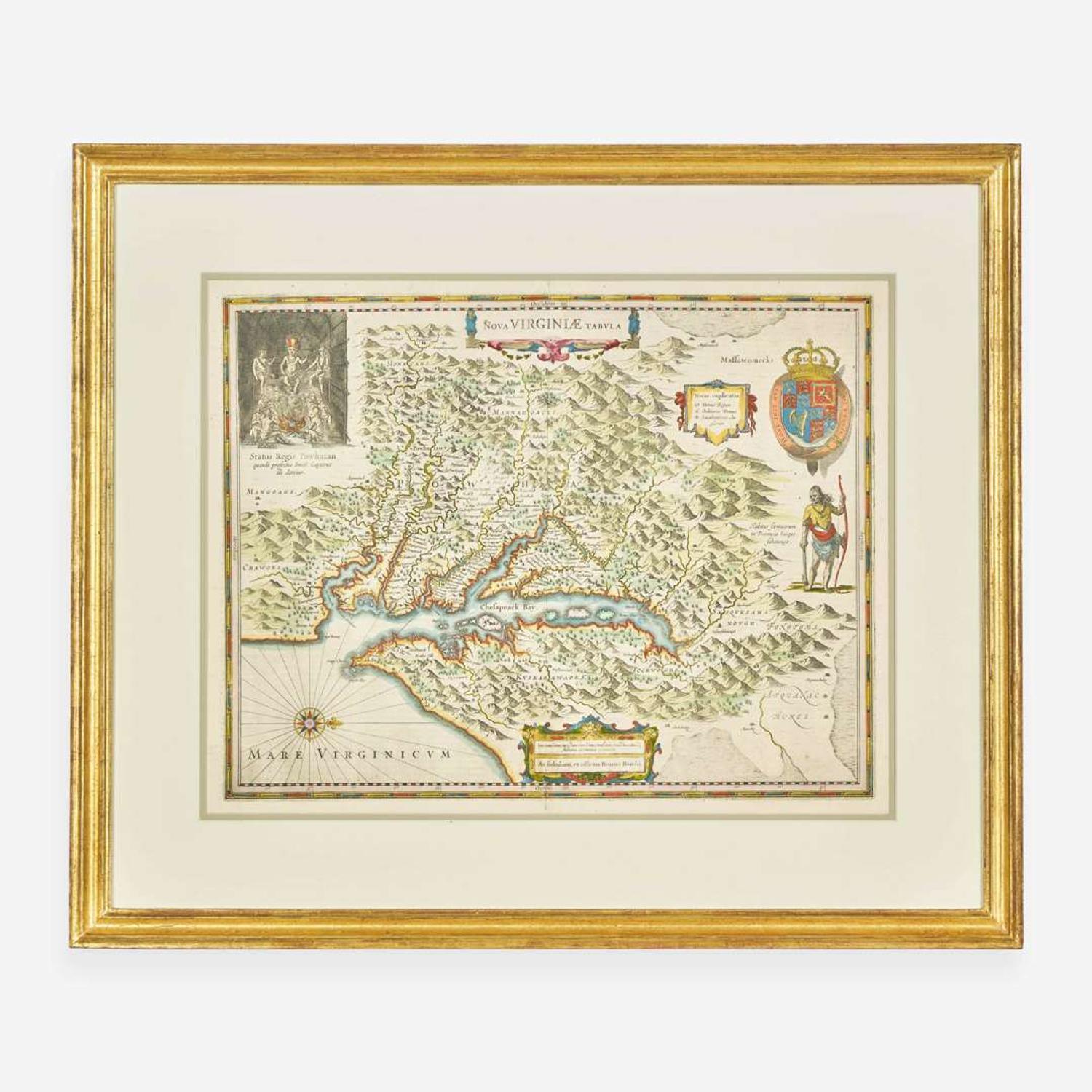 [Maps & Atlases] Hondius, Henricus Nova Virginiae tabula