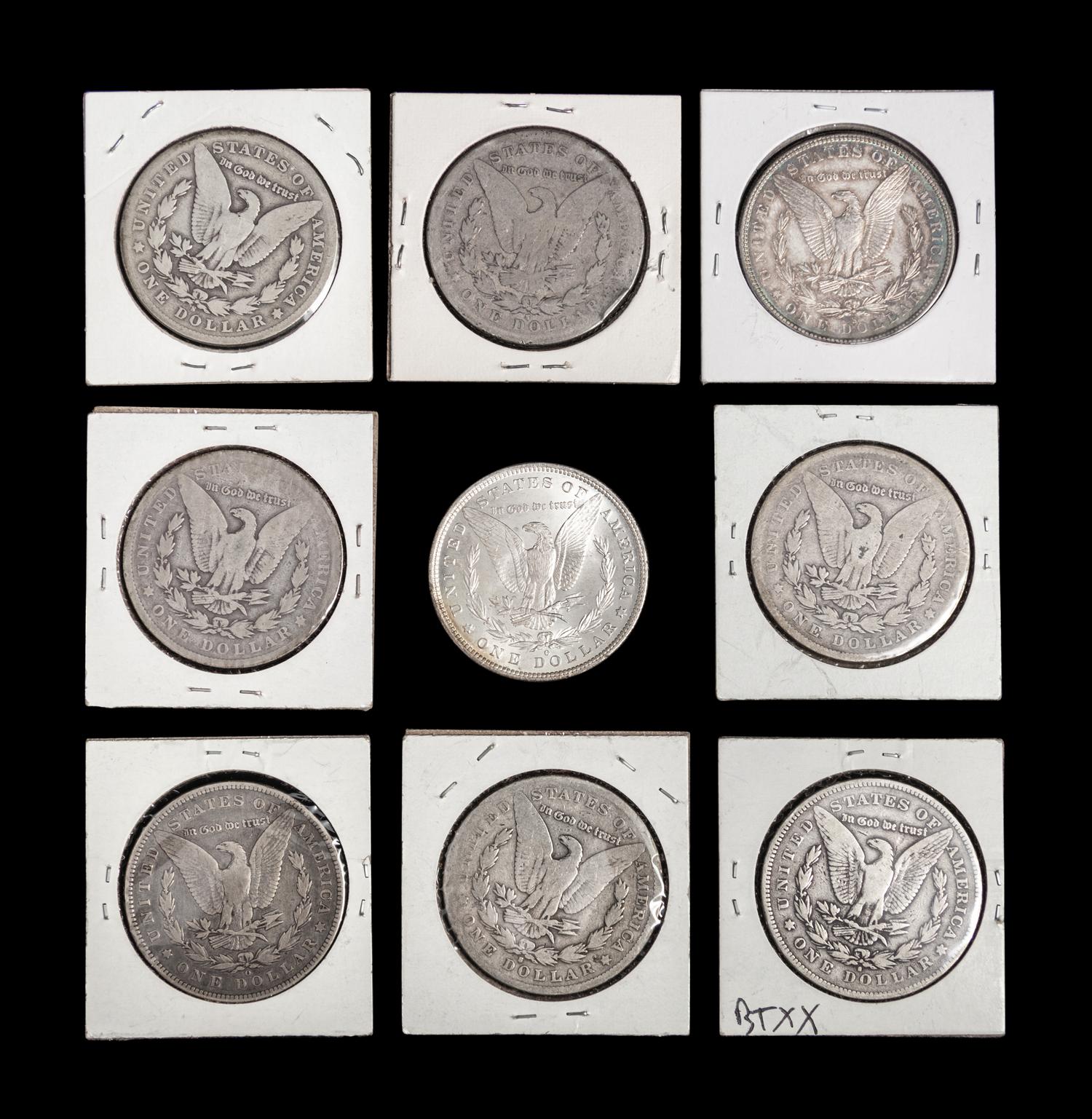 Nine Morgan $1 Coins