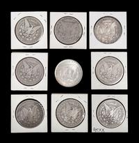 Nine Morgan $1 Coins
