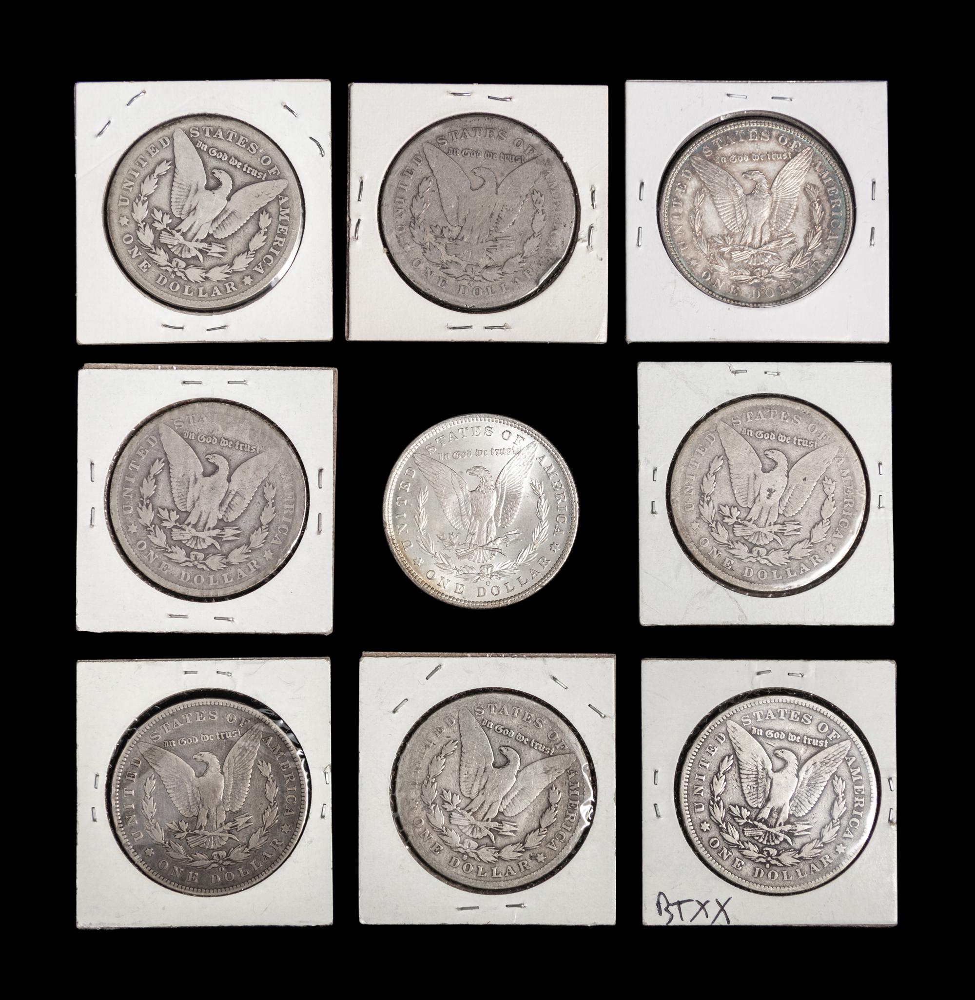 Nine Morgan $1 Coins