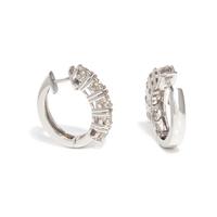 DIAMOND AND WHITE GOLD HOOP EARRINGS