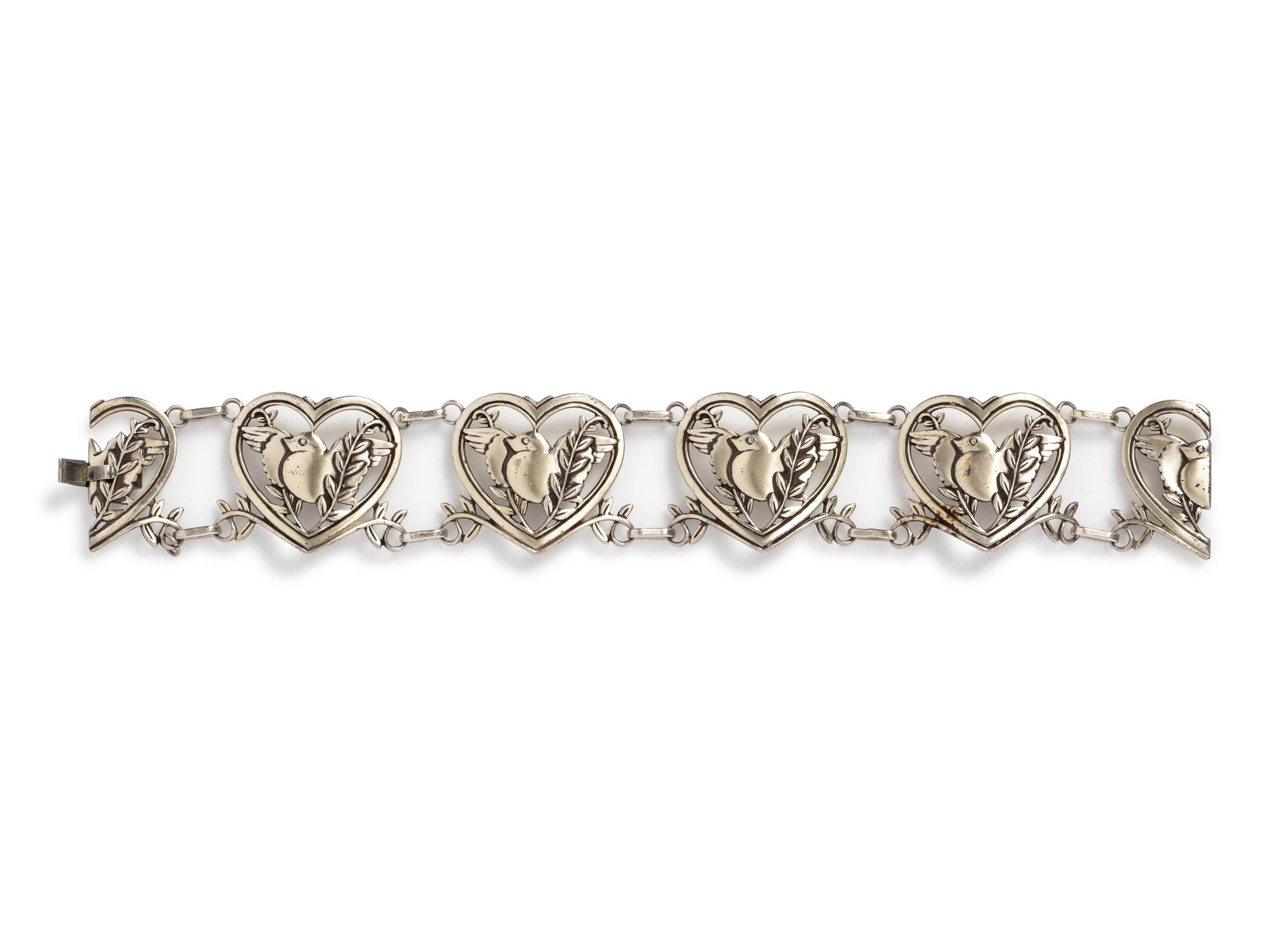 A Sterling Silver Heart Link Bracelet, Norseland,