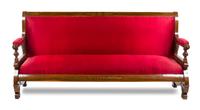 An Italian Satinwood Inlaid Walnut Sofa Height 41 x width 84 x depth 20 1/2 inches. — 19TH CENTURY