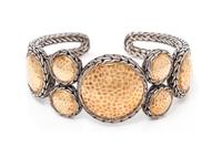 A Sterling Silver and 22 Karat Gold 'Palu Flex' Cuff Bracelet, John Hardy, 34.90 dwts.