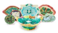A Group of Majolica Table Articles Diameter of largest 9 inches. — 19TH CENTURY AND LATER