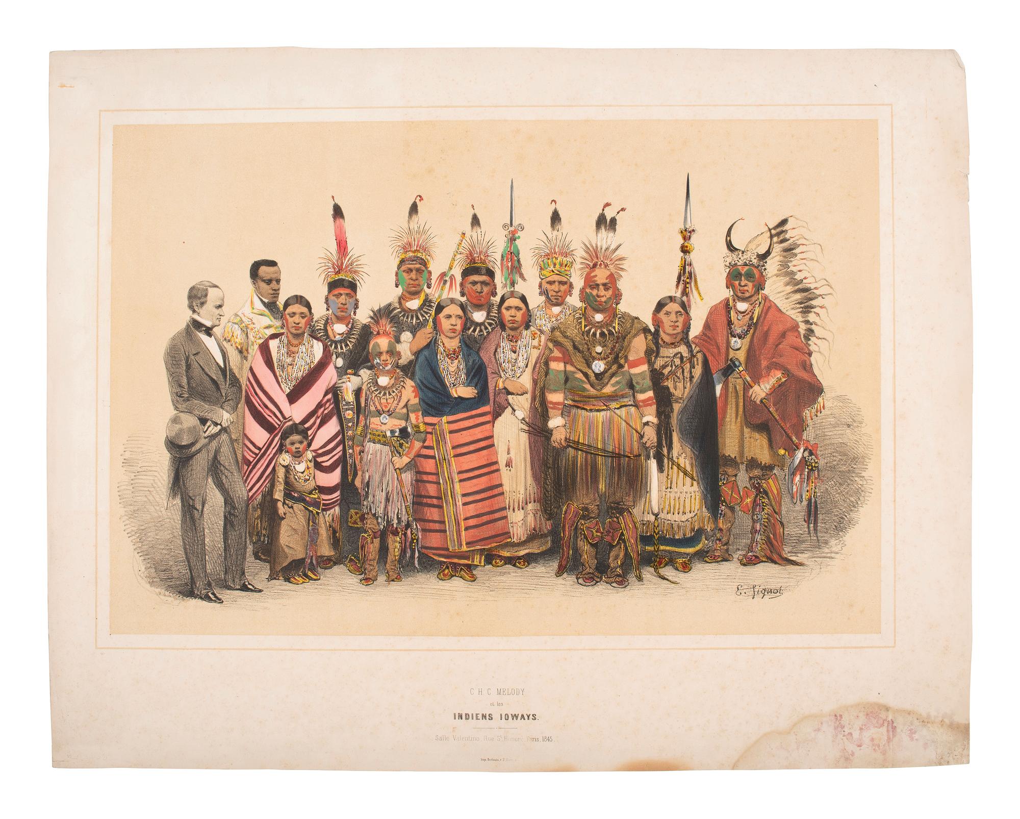 [NATIVE AMERICANS]. SIGNOL, Emile, artist. C.H.C. Melody et les Indiens Ioways . Paris: Bertauts, 1845.