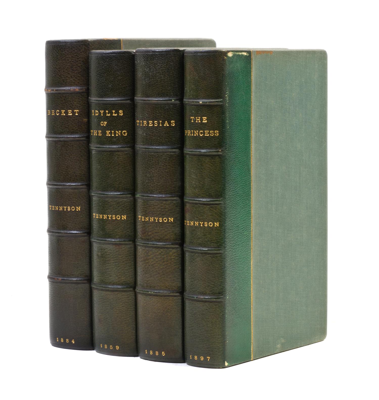 TENNYSON, ALFRED. Four first editions, including The Idylls of the King, The Princess, Tiresias and Becket.