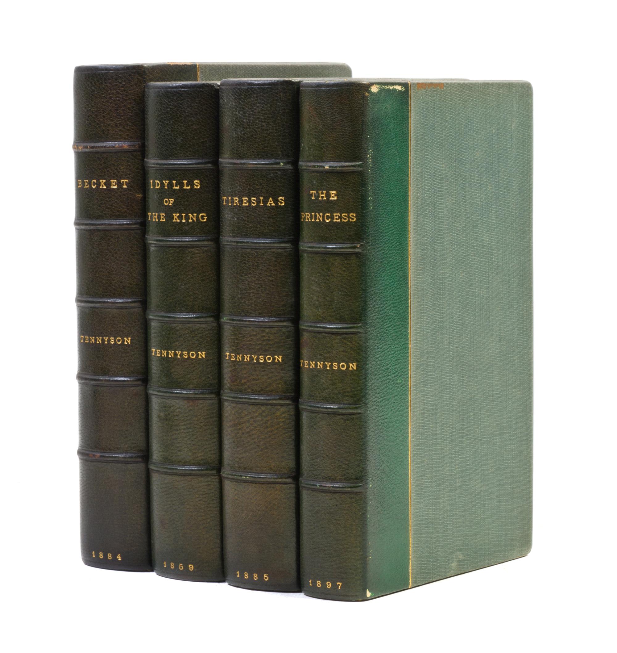 TENNYSON, ALFRED. Four first editions, including The Idylls of the King, The Princess, Tiresias and Becket.