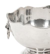 An English Silver Plate Monteith Bowl with Ring Handles