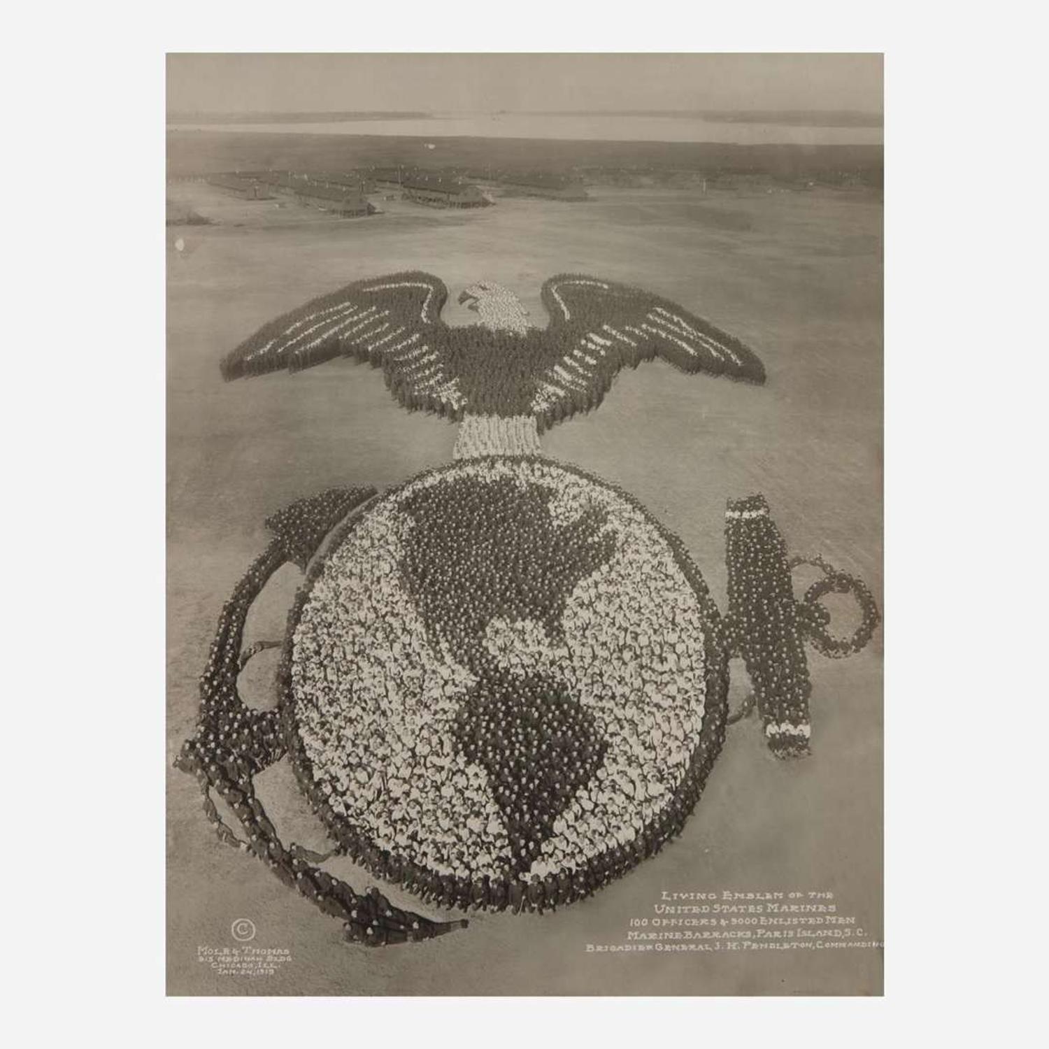 [Americana] Mole, Arthur, and John Thomas Group of 3 Militaria-Themed “Living Photographs”