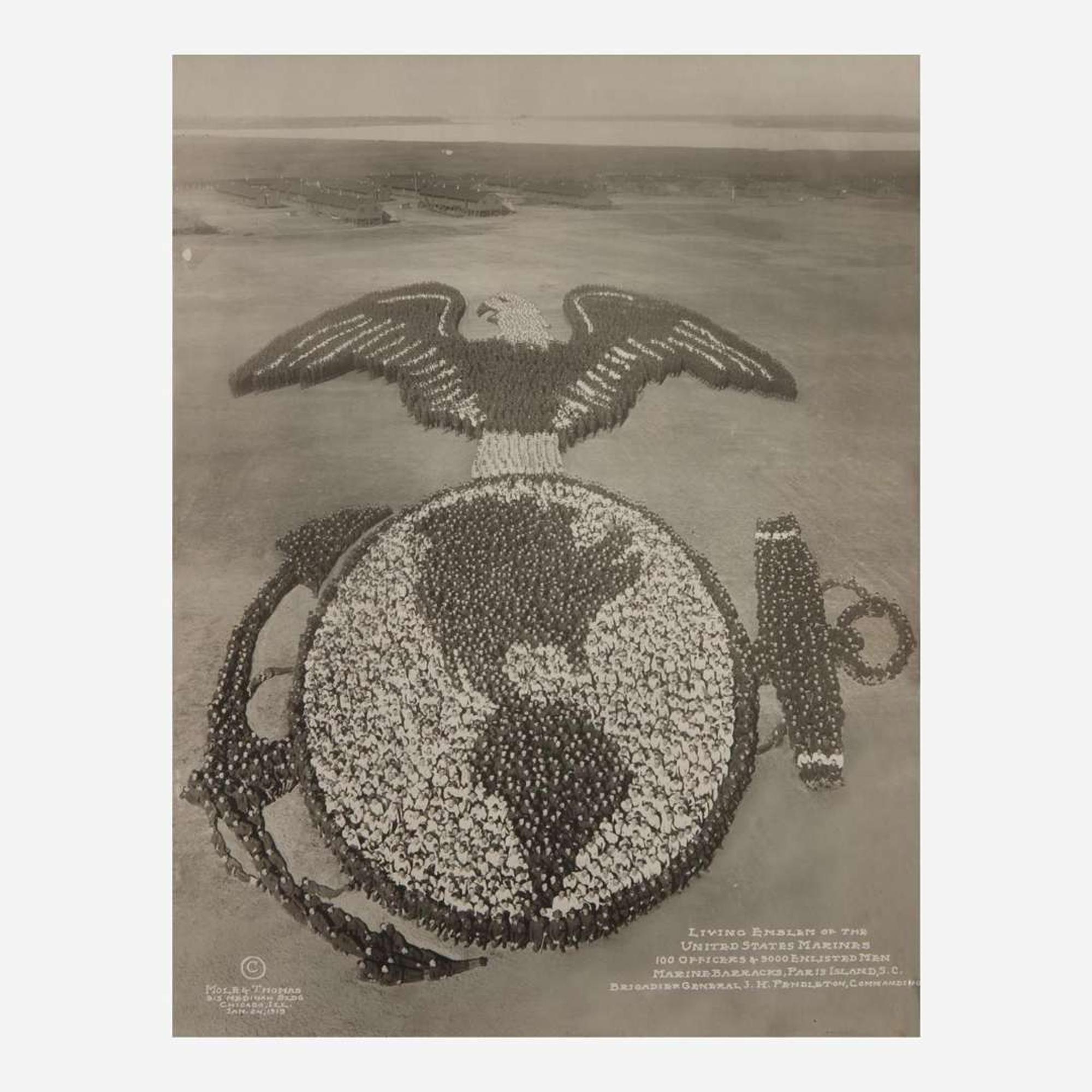 [Americana] Mole, Arthur, and John Thomas Group of 3 Militaria-Themed “Living Photographs”