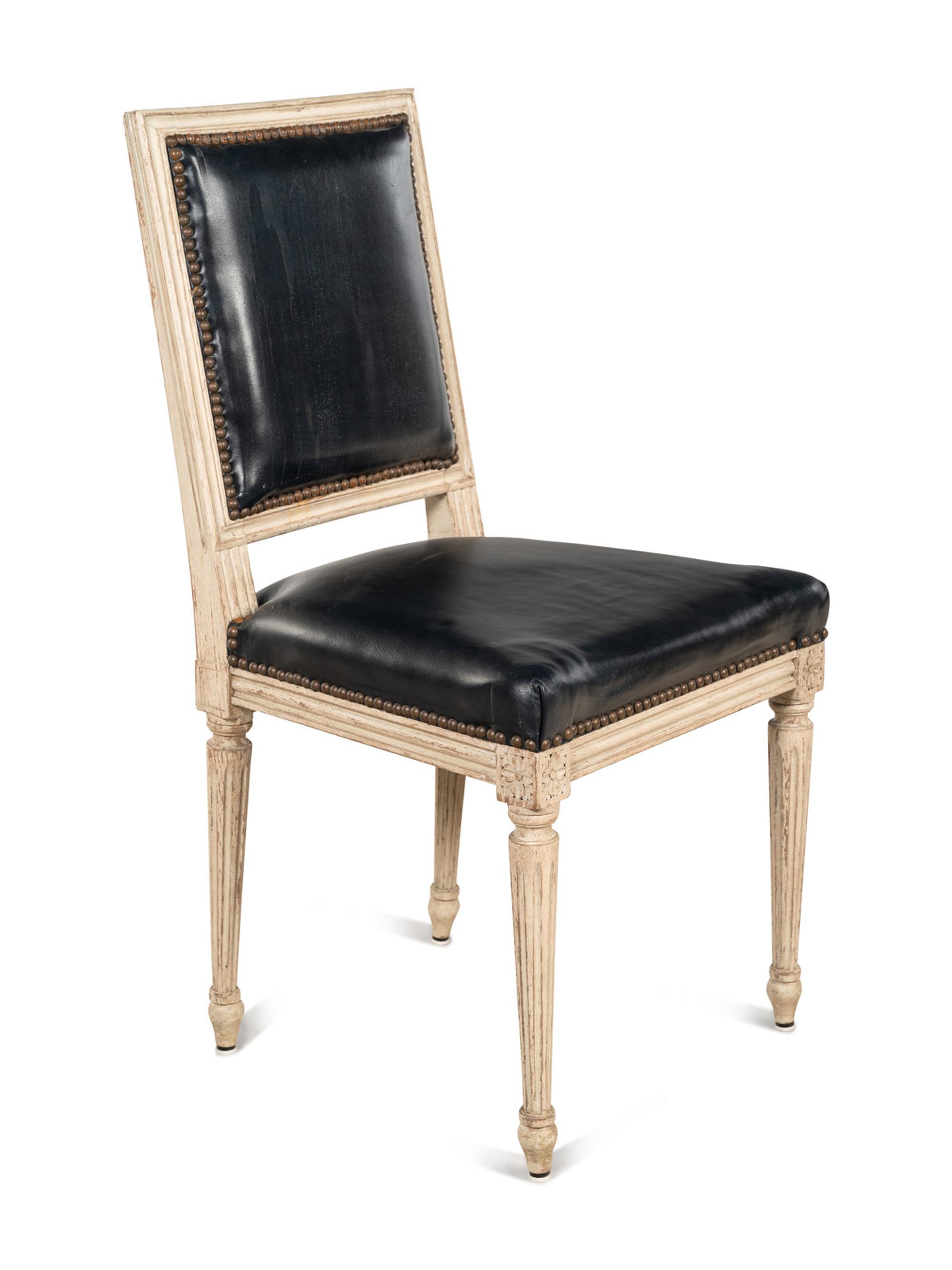 A Set of Eight Louis XVI Style Painted Dining Chairs