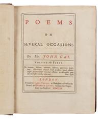GAY, John (1685-1732). Poems on Several Occasions . London: Printed for Jacob Tonson and Bernard Lintot, 1720.