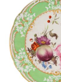 A Collection of Coalport Green-Ground Feldspar Porcelain including Pair of Sweet-Meat Dishes