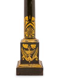 A Louis Philippe Gilt and Green Japanned Tôle Fluid Lamp Converted to Electricity