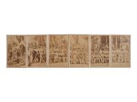 [CIVIL WAR]. 6 CDVs making up a panoramic image of the 7th New York Volunteers, "Steuben Rangers," at camp. New York: Julius Brill.