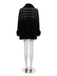 Birger Christensen Sheared Mink Coat in Gradient Diamond-Pattern