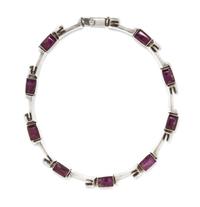 A Modernist Sterling Silver and Amethyst Necklace, TILO, 76.50 dwts.