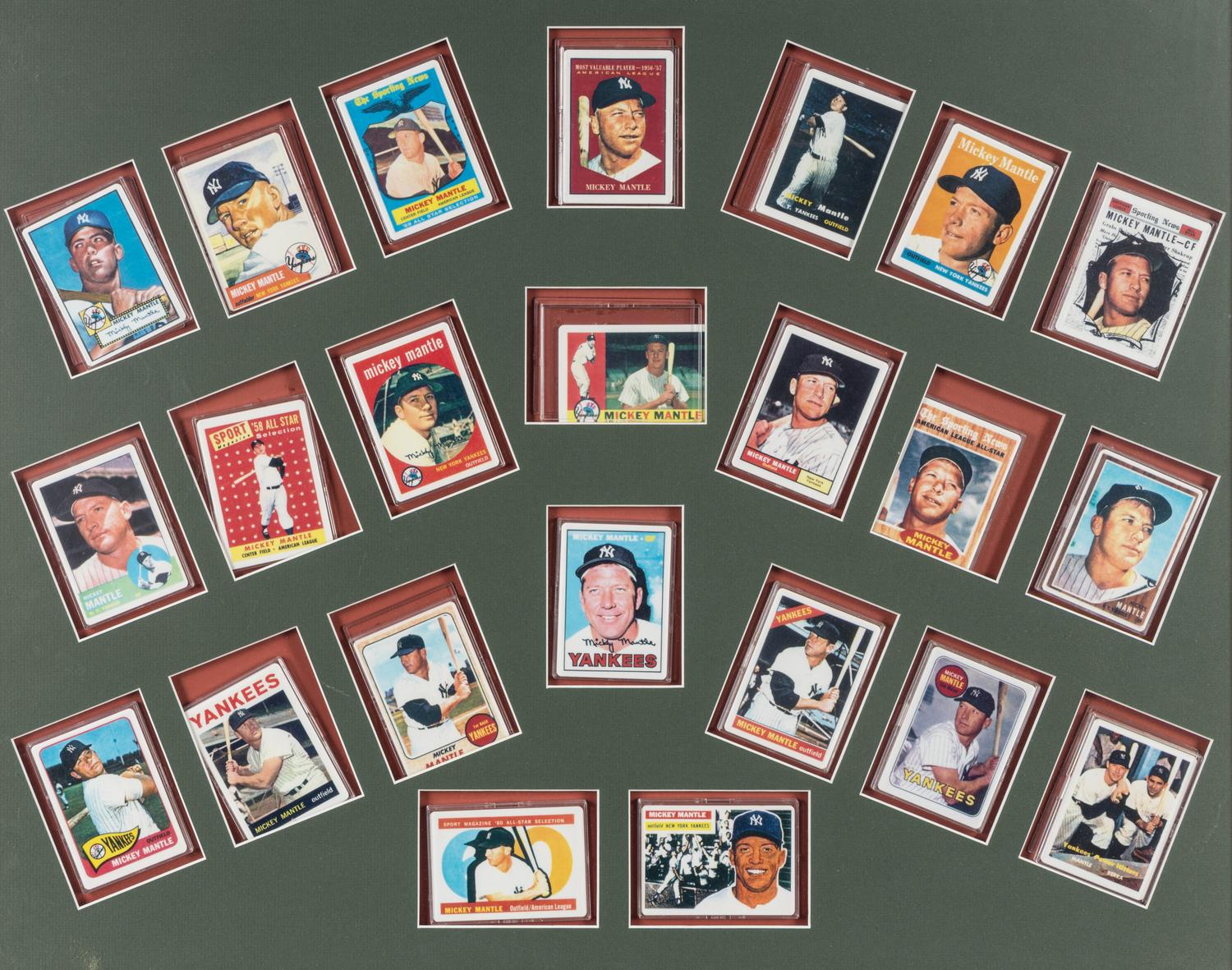 A Set of 1996 Danbury Mint Mickey Mantle Porcelain Baseball Cards