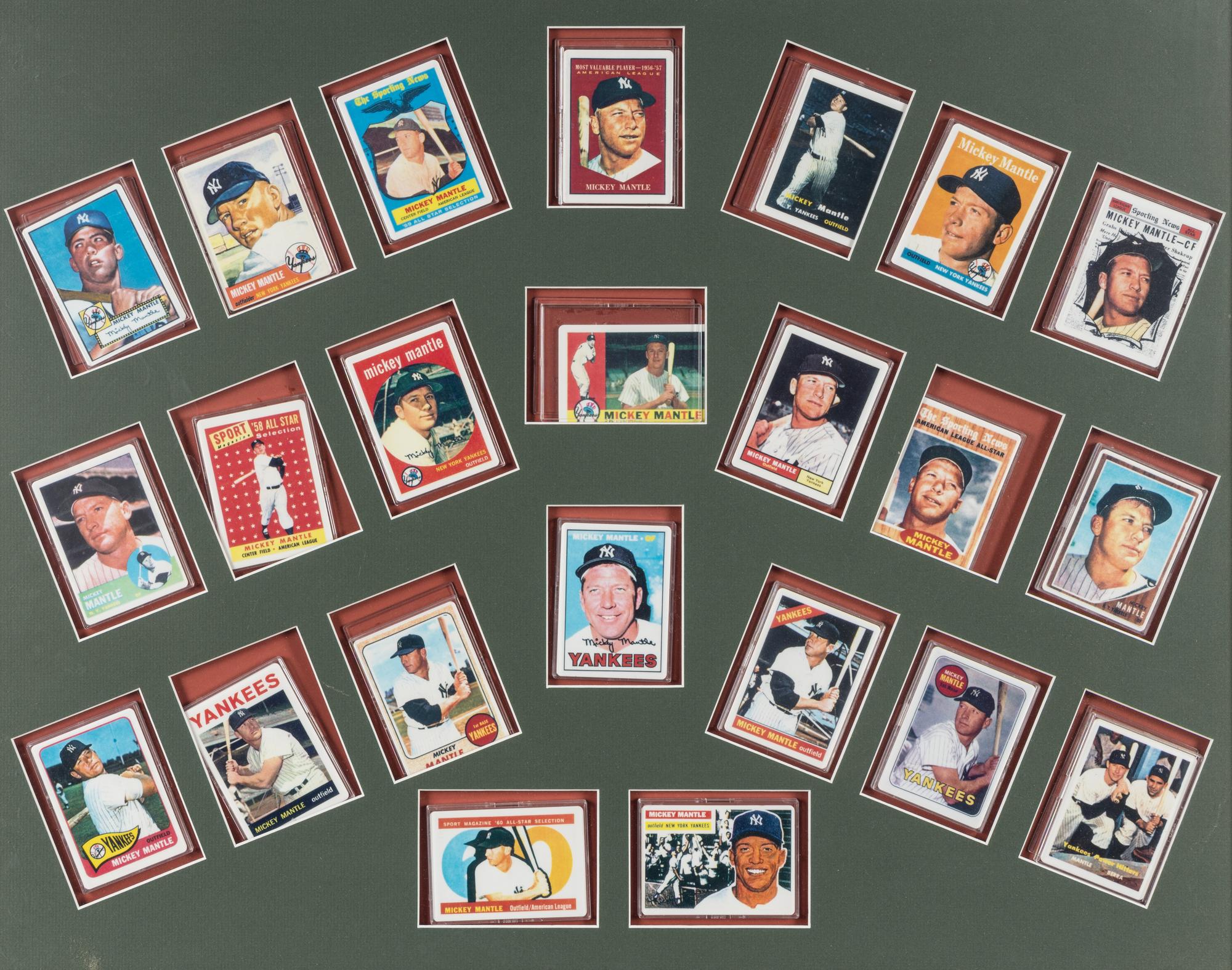 A Set of 1996 Danbury Mint Mickey Mantle Porcelain Baseball Cards