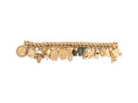 YELLOW GOLD CHARM BRACELET