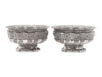 A Pair of Sterling Silver Repousse "Wave" Footed Bowls, Tiffany & Co., New York, NY, Circa 1880