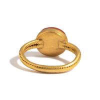 A Roman Gold and Red Jasper Ring Stone with a Portrait Head of an Athlete