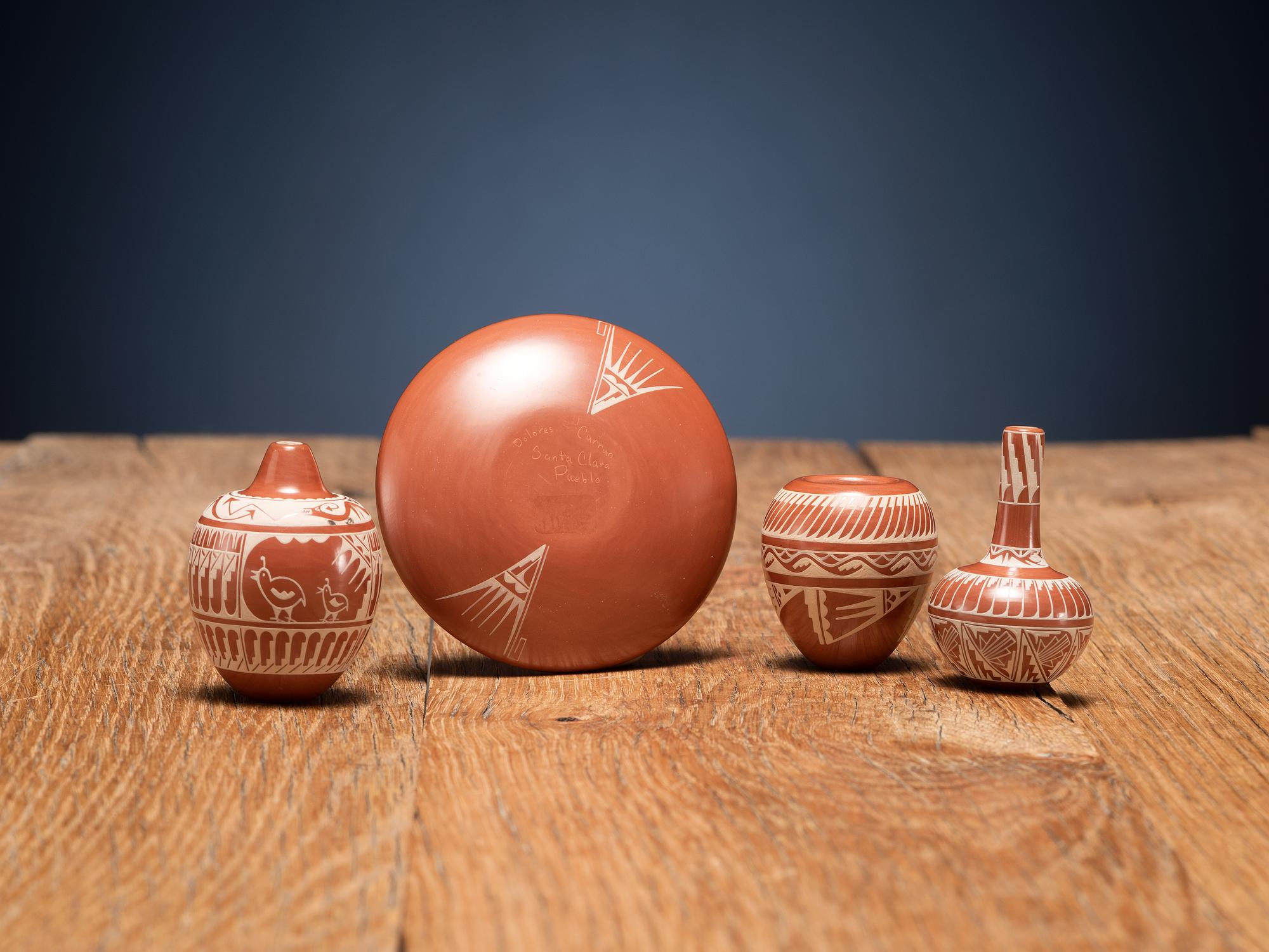 Miniature Sgraffito Redware Pottery