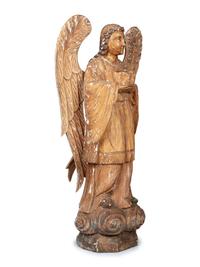 A Cast Plaster Winged Angel Sculpture