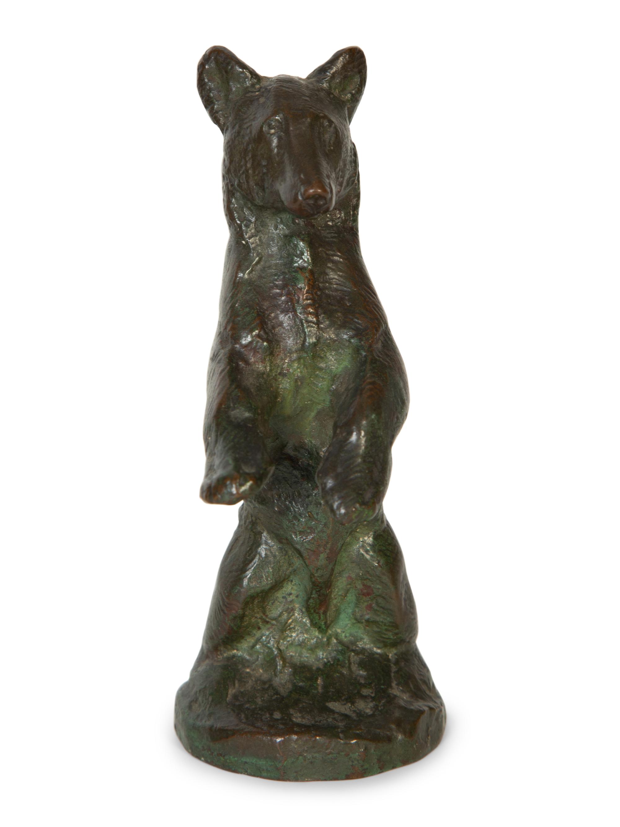 Three Continental Patinated Bronze Animalier Articles