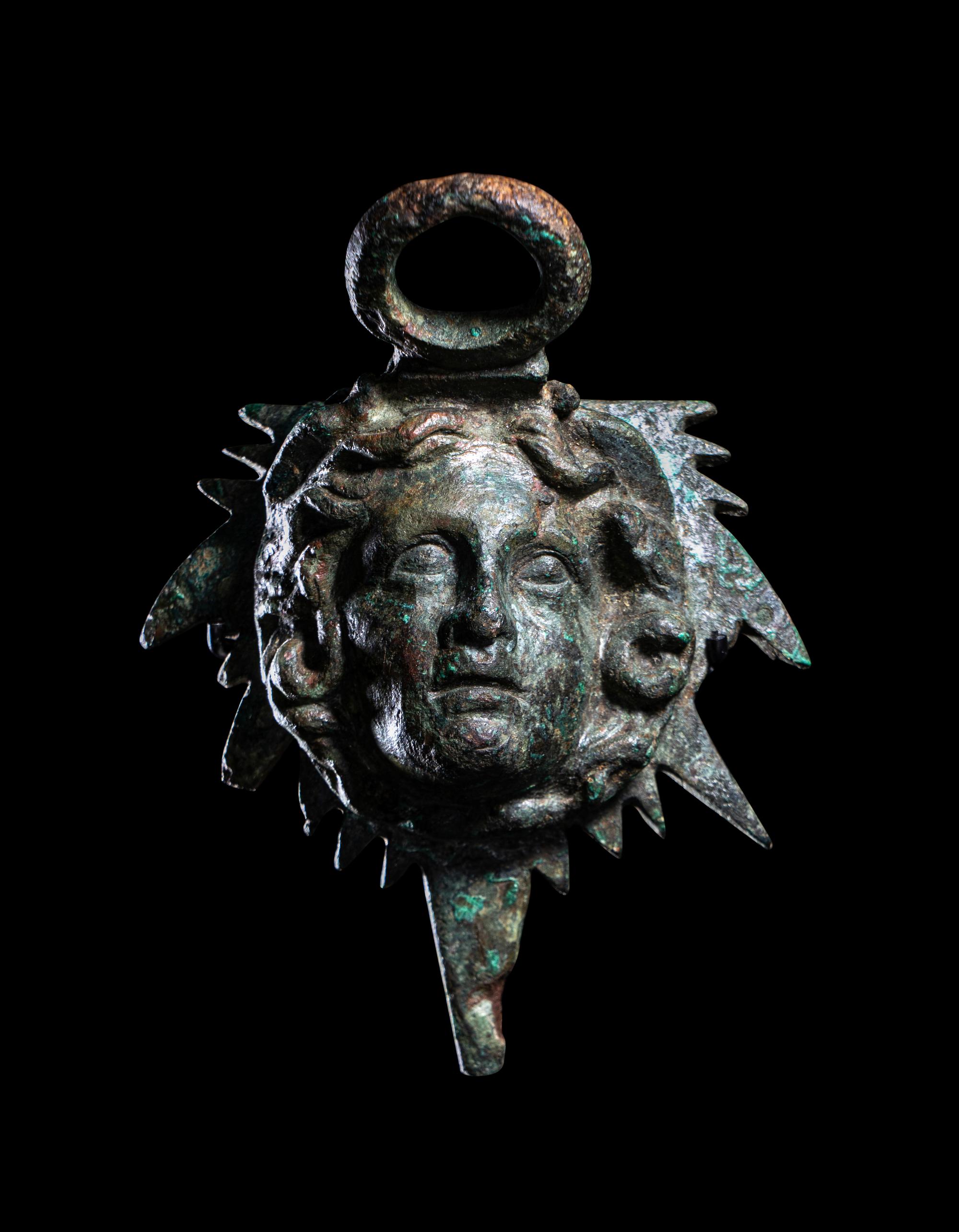 A Hellenistic Bronze Medusa Applique