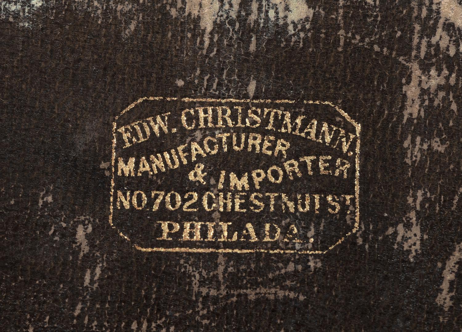 Civil War-period officer's grooming kit. Manufactured by Edw. Christmann, Philadelphia, PA.