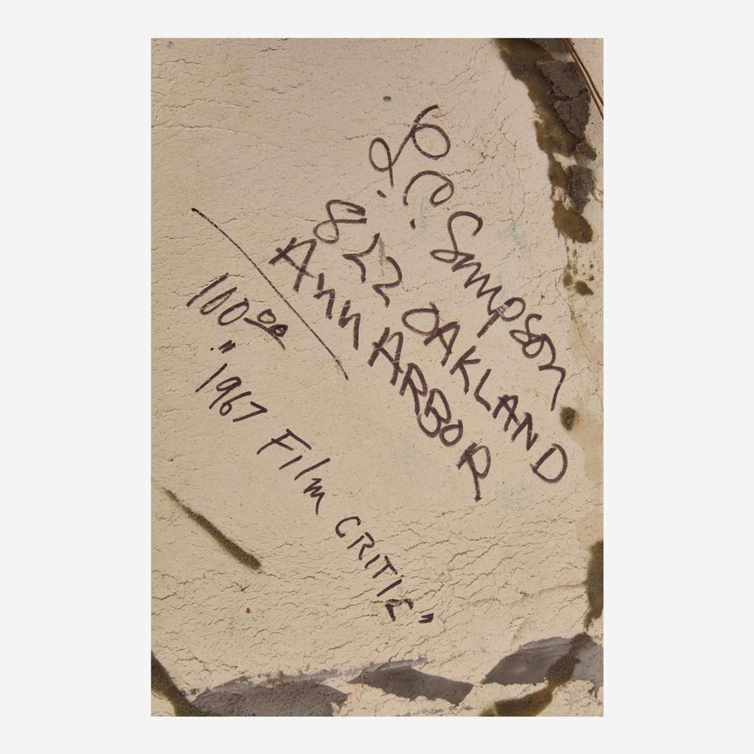 Buster Simpson (American, b. 1942) "1967 Film Critic" Wall Plaque, USA, 1967