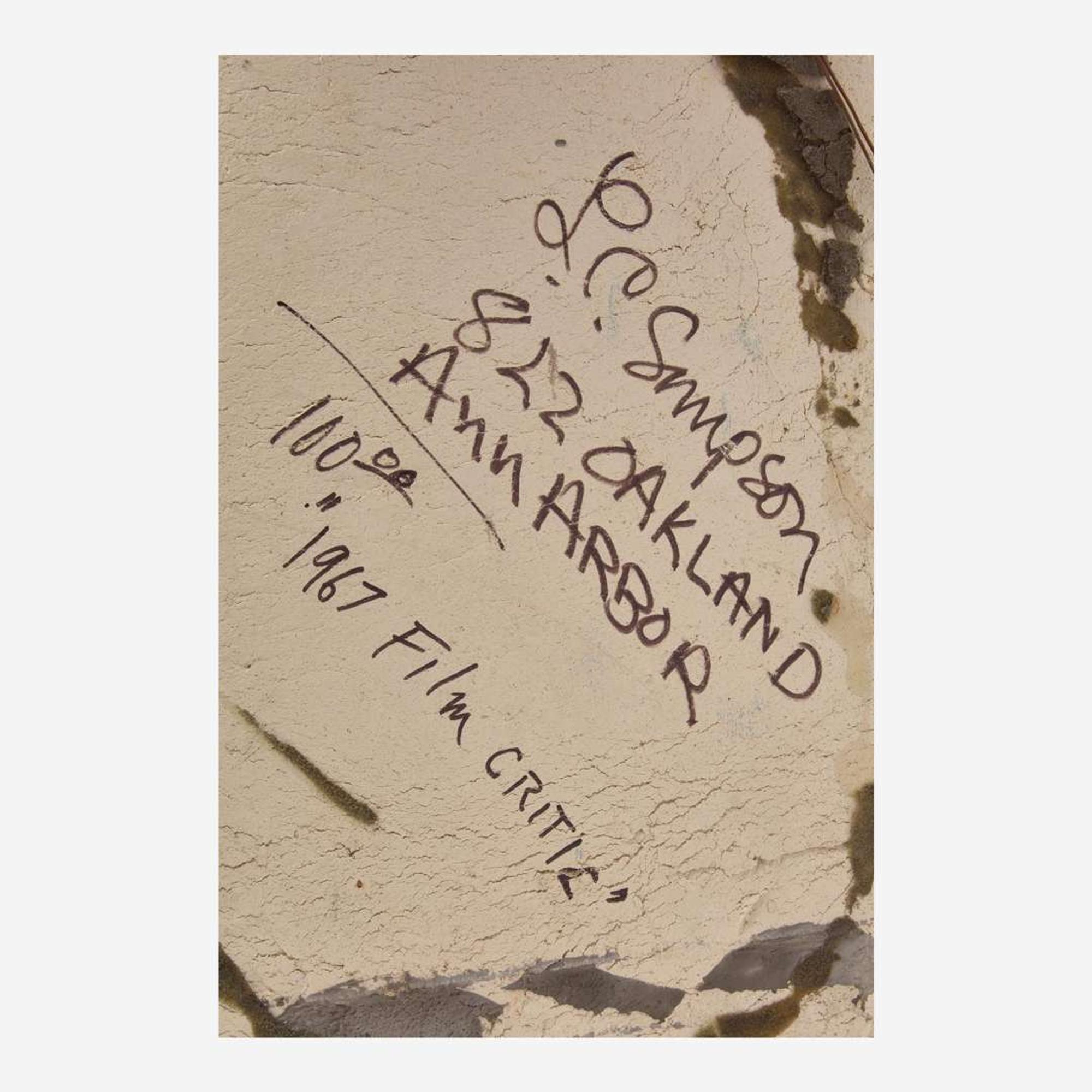 Buster Simpson (American, b. 1942) "1967 Film Critic" Wall Plaque, USA, 1967